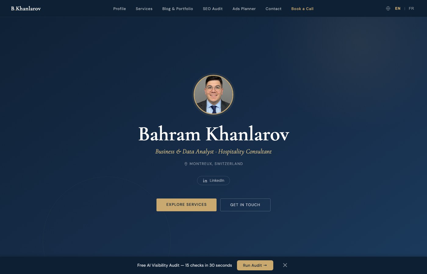 Khan Consulting website homepage