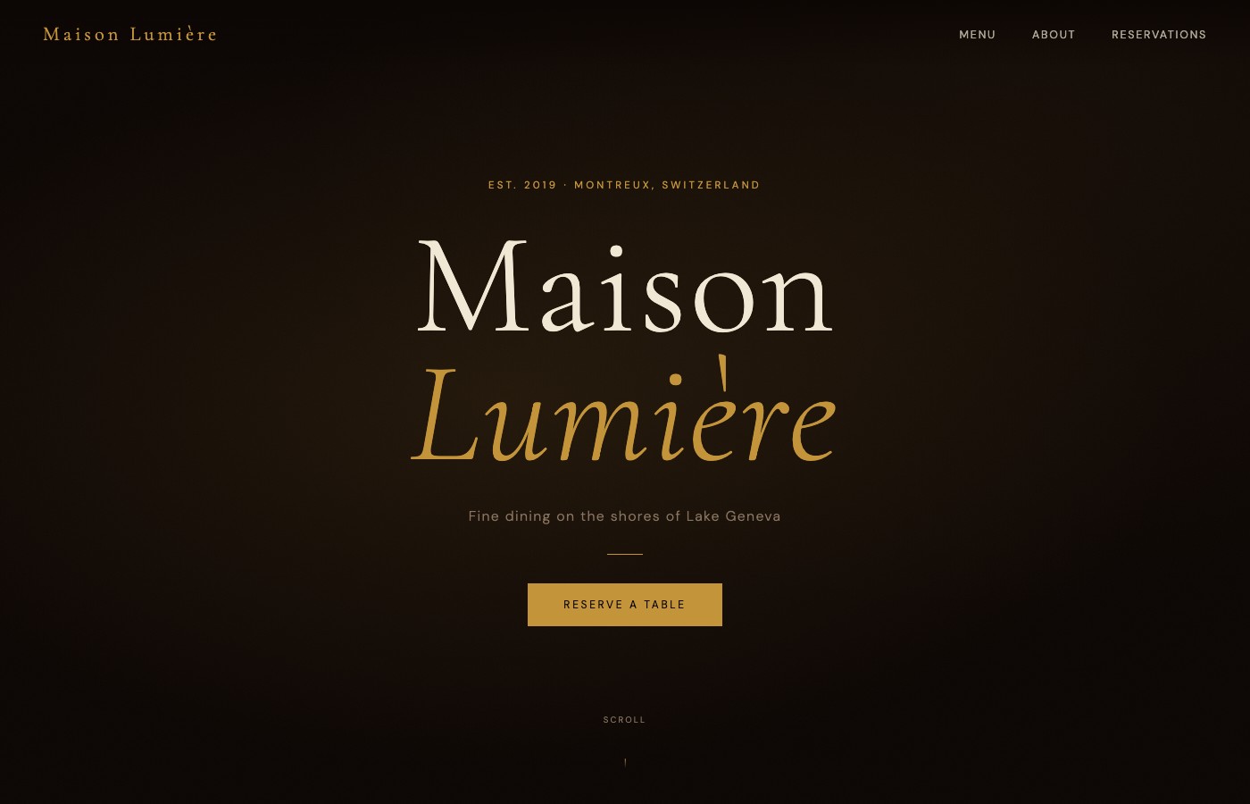 Fine Dining website preview
